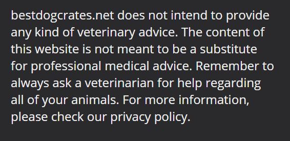 veterinary disclaimer